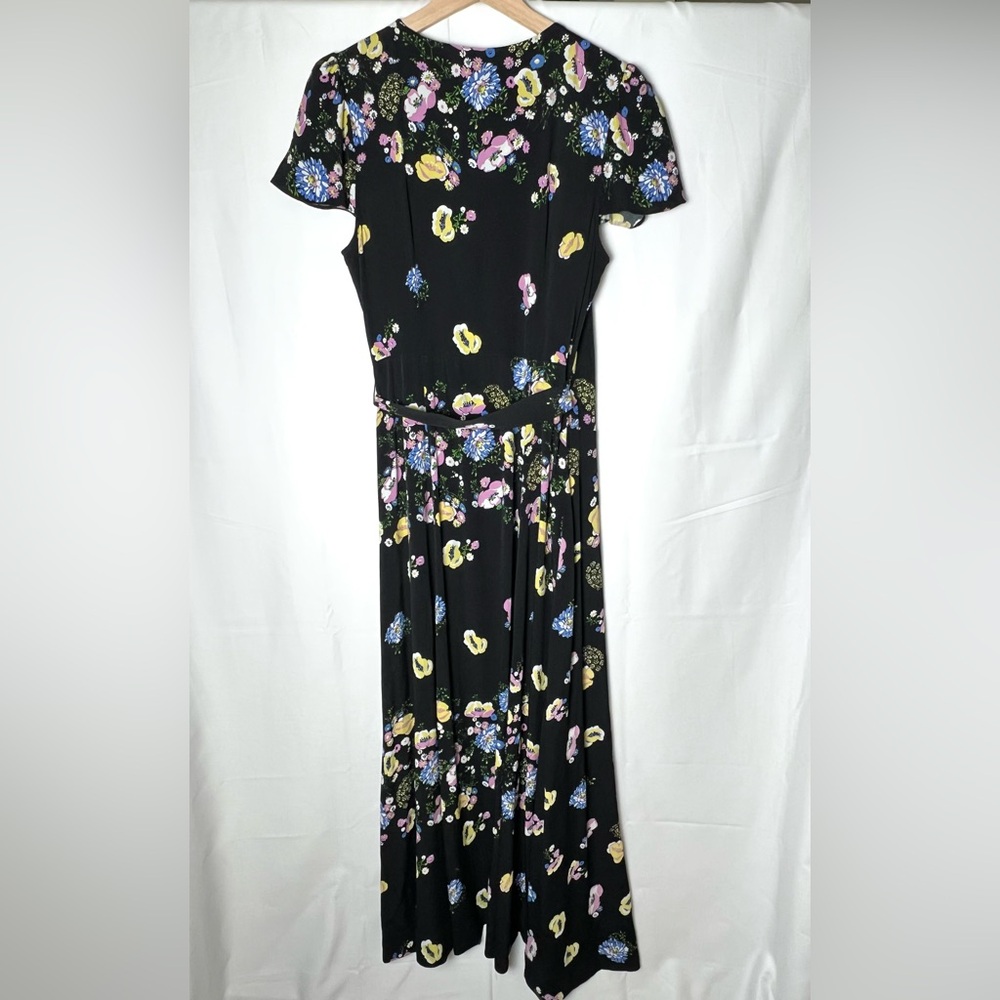 Free People Black Floral Low V Neck Maxi Wrap Dress - Picture 4 of 10